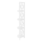 62" White Metal Corner Bookcase