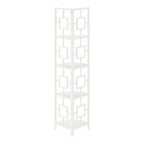 62" White Metal Corner Bookcase