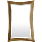 35" Brown Abstract Wood Framed Bathroom Vanity Mirror