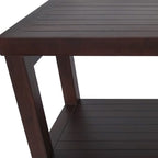 Rectangular Teak Shower Stool Or Bench With Shelf In Brown Finish