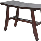 24" Dark Brown Solid Teak Wood Shower Bench