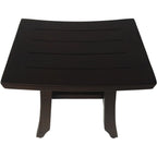 14" Brown Teak Shower Bench