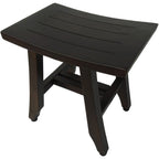 14" Brown Teak Shower Bench