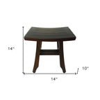 14" Brown Teak Shower Bench