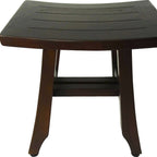 14" Brown Teak Shower Bench