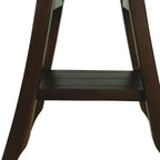 Compact Curvilinear Teak Shower Or Outdoor Bench With Shelf In Brown Finish