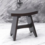 18" Dark Brown Teak Rectangular Shower Bench