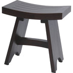 18" Dark Brown Teak Rectangular Shower Bench