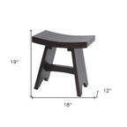 18" Dark Brown Teak Rectangular Shower Bench