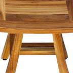 14" Natural Teak Curvilinear Shower Bench