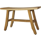 28" Natural Teak Rectangular Shower Bench
