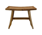 24" Brown Teak Rectangular Shower Bench