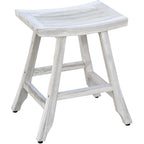 24" X 20" White Teak Square Shower Bench