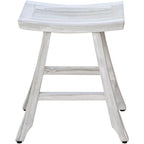 24" X 20" White Teak Square Shower Bench