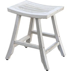 24" X 20" White Teak Square Shower Bench