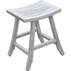 24" X 20" White Teak Square Shower Bench