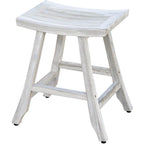 24" X 20" White Teak Square Shower Bench