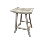 30" X 15" Light Gray Teak Square Shower Bench