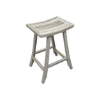 30" X 15" Light Gray Teak Square Shower Bench