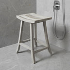 30" X 15" Light Gray Teak Square Shower Bench