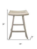 30" X 15" Light Gray Teak Square Shower Bench