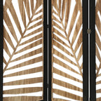 67" Brown Solid Wood Panel Screen Room Divider