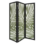 67" Green Solid Wood Panel Screen Room Divider