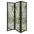 67" Green Solid Wood Panel Screen Room Divider
