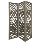 67" Gray Solid Wood Panel Screen Room Divider