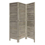 67" Gray Folding Three Panel Screen Room Divider