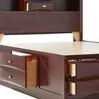 Espresso Wood King With Ten Drawers Bed Frame