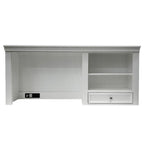 White Wood Computer Hutch With Shelf And Drawer