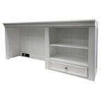 White Wood Computer Hutch With Shelf And Drawer