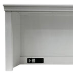 White Wood Computer Hutch With Shelf And Drawer