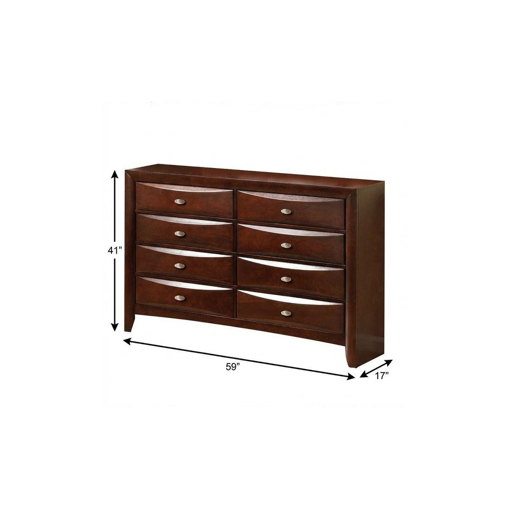 32" Espresso Solid Wood Five Drawer Chest
