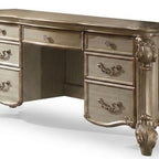 63" Gold Wood Vanity Table