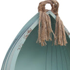34" Aqua Blue Wood Canoe Hanging Shelf