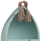 34" Aqua Blue Wood Canoe Hanging Shelf