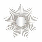 32" Silver Metal Sunburst Framed Accent Mirror