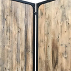 84" Brown Solid Wood Folding Four Panel Screen Room Divider