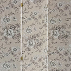 71" Beige and Black Fabric Folding Three Panel Screen Room Divider