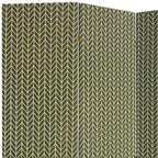 71" Green Fabric Folding Three Panel Screen Room Divider