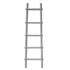 59" Gray Distressed Solid Wood Five Step Ladder Shelf