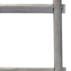 59" Gray Distressed Solid Wood Five Step Ladder Shelf