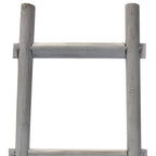 59" Gray Distressed Solid Wood Five Step Ladder Shelf