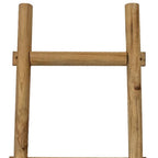59" Gray Distressed Solid Wood Five Step Ladder Shelf