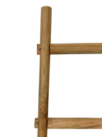 59" Gray Distressed Solid Wood Five Step Ladder Shelf