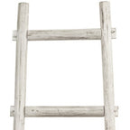 59" Gray Distressed Solid Wood Five Step Ladder Shelf