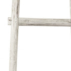 59" Gray Distressed Solid Wood Five Step Ladder Shelf