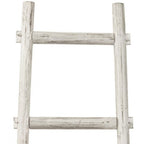 59" Gray Distressed Solid Wood Five Step Ladder Shelf